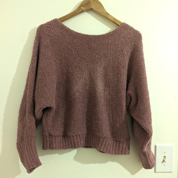 Fuzzy Cropped Pink Sweater - Picture 2 of 7